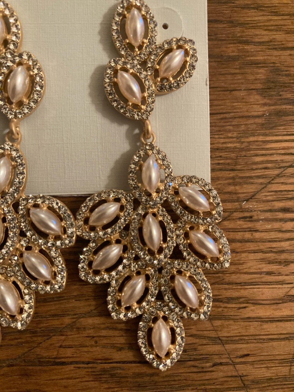 Borrowed & Blue by Southern Living "Pearl" & Crystal/Rhinestone Earrings NWT - Picture 3 of 7
